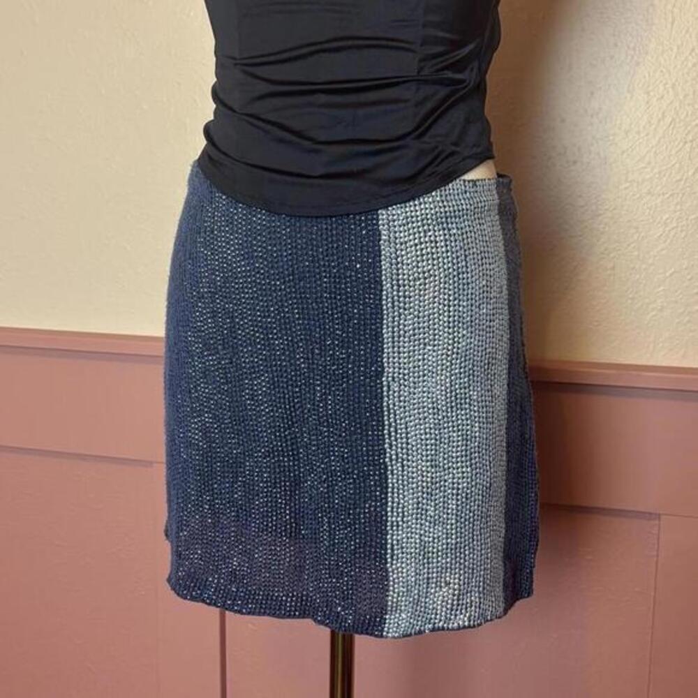 mlv club party sequined mini skirt sz small blue festival